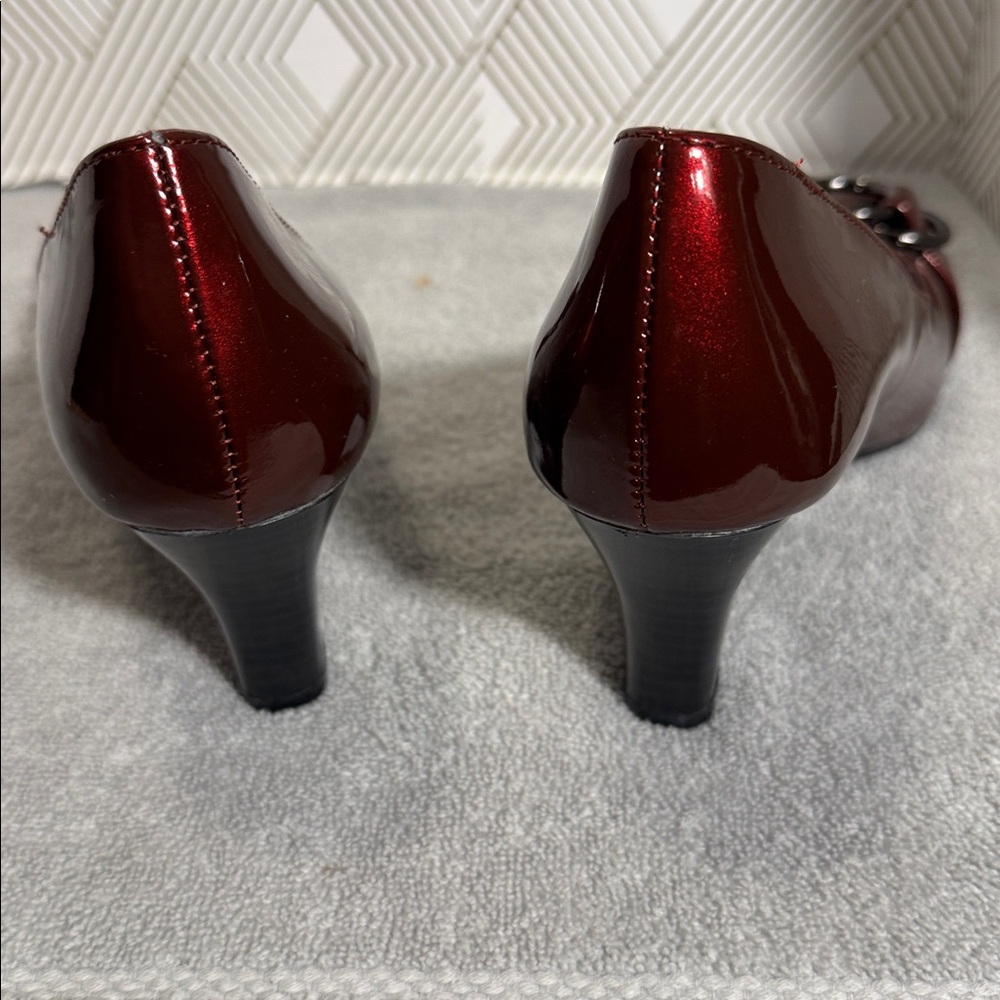 Solesensibility Heels size 8 wide heel metal accents special occasion red heels - Picture 6 of 12